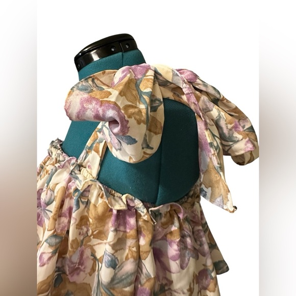 Dee Dee Home Sweet Hawaii Tie Shoulder Floral Drop Waist Maxi Dress Large - Picture 11 of 14